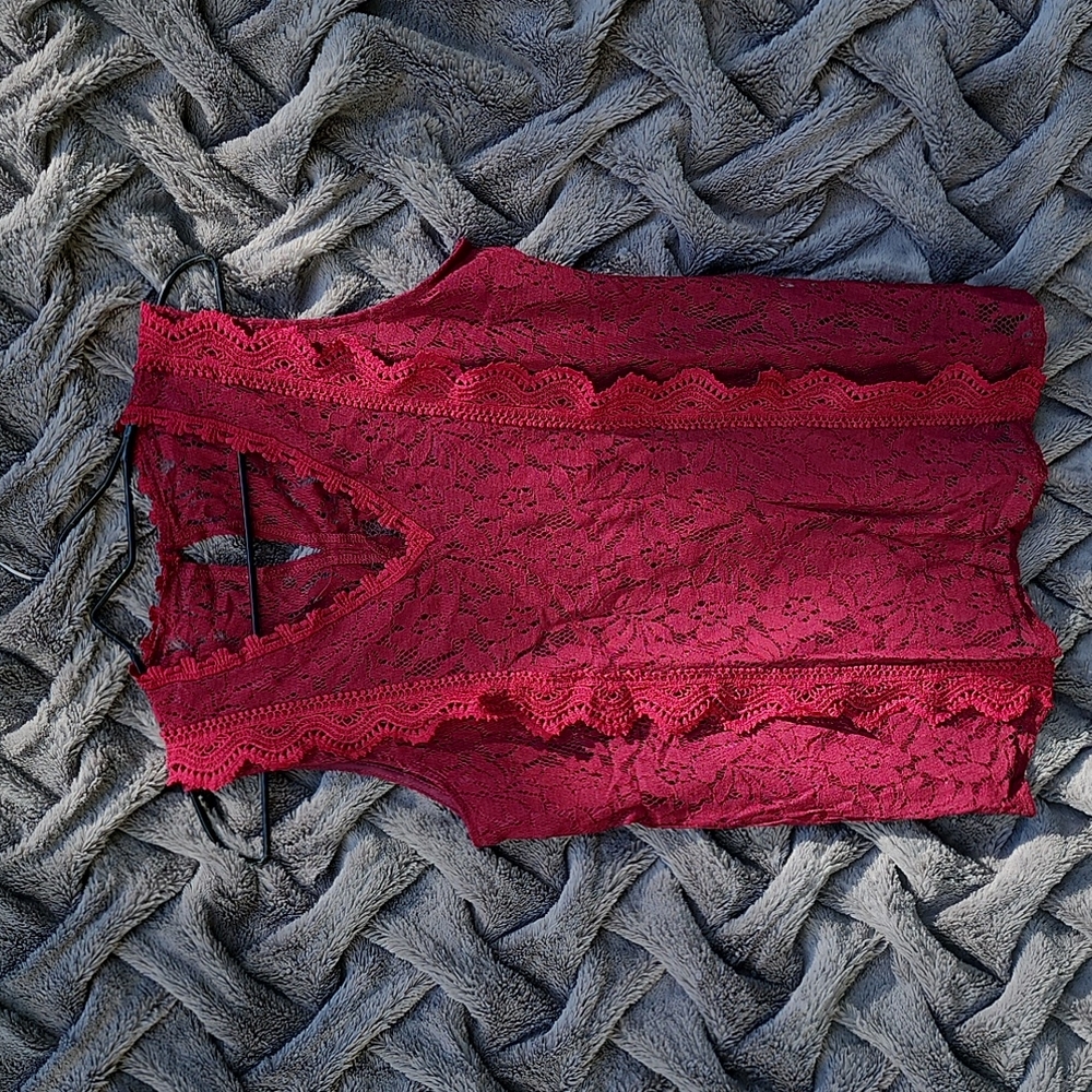 LShan Tank Top For Women Sexy V Neck Floral Lace Sleeveless Summer Shirt